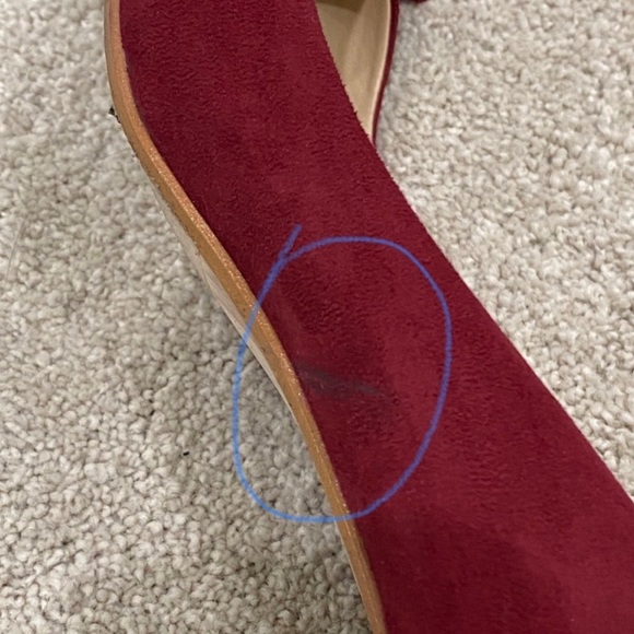 Zara Suede Block Heel in Burgundy. Size 37 or Size 7. - Picture 6 of 6